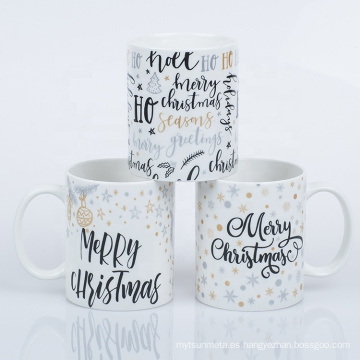 Promoción 11 oz Capacidad Las tazas de café de gres navideños tazas de hogar